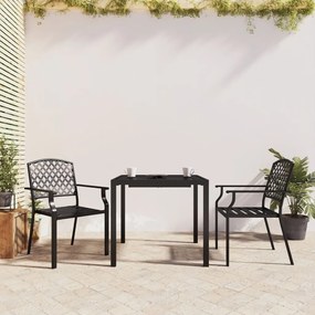 vidaXL 3 pcs conjunto de jantar para jardim aço antracite