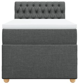 Cama com molas/colchão 90x200 cm tecido cinzento-escuro