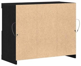 Aparador com Luzes LED Carvalho Preto 81x37x67 cm