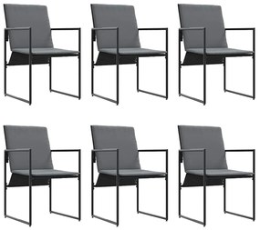 Conjunto de Jantar de Jardim de 9 Peças com Almofadas em Aço e Textile