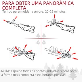 HOMCOM Árvore de Natal Artificial 225 cm Árvore de Natal com 706 Ramos