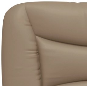 Cama com colchão 140x200 cm couro artificial cappuccino