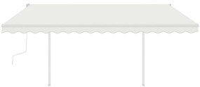 Toldo retrátil manual com postes 4x3 m cor creme