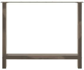 Pés para mesa de jantar em aço natural, 2 peças, 90x (72-73) cm, aço