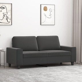 vidaXL Sofá de 2 lugares 140 cm tecido de microfibra cinzento-escuro