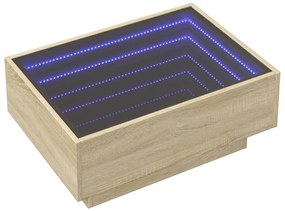 Mesa de centro c/ LEDs 70x50x30 cm derivados de madeira