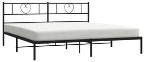 Estrutura de cama em metal com cabeceira 180x200 cm preto