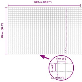 Cerca Euro Cinza 1,2x10 m Aço
