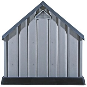 Casota para cão 92x87x91 cm plástico cinzento