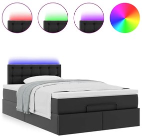 Estrutura de cama otomana com colchão 120x200 cm preta