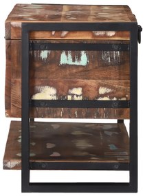 Caixa de Armazenamento Multicolorida 80x35x45 cm em Madeira Recuperada