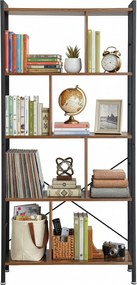 Estante de 5 níveis sala, escritório 30 x 74 x 154,5 cm (P x L x A) castanho-preto