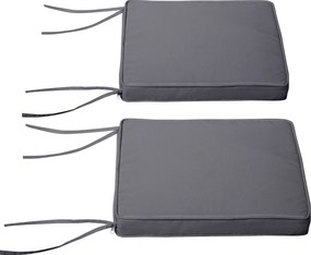 Conjunto de 2 almofadas para cadeiras de jardim (NÃO INCLUÍDAS), com capas removíveis, enchimento de 5 cm; poliéster; cinzento claro