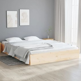 Estrutura de cama casal 135x190 cm madeira maciça