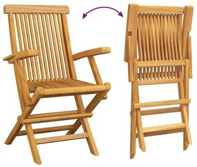 Conjunto de Jantar de Jardim vidaXL com 5 Peças em Madeira de Teca Sól