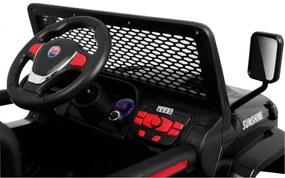 Jipe elétrico para Crianças NEW Raptor DRIFTER 4 x 4, 12V Rodas Espuma EVA, Assento couro Preto