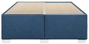 Estrutura de cama sem colchão 140x190 cm tecido azul