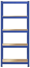 5-Layer Storage Shelf Blue Steel&amp;Madeira de engenharia