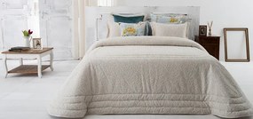 COLCHA EDREDOM DE INVERNO - COLCHA BEGE COM ALMOFADAS DECORATIVAS 45x60 CM: Bege Colcha edredão 200x260 cm + 1 almofada cheia 45x60 cm a jogo