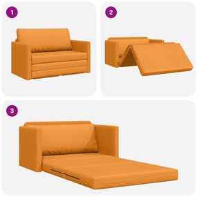 Sofá Cama de Chão 2-em-1 Amarelo Escuro 124x71x78 cm Tecido