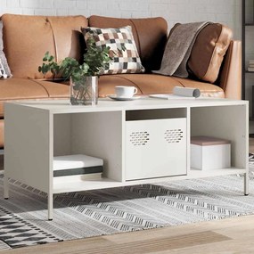Mesa de centro 101,5x50x43,5 cm aço laminado a frio branco
