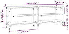 Móvel para TV 140x30x50 cm derivados de madeira carvalho sonoma