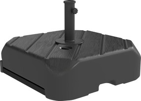 Outsunny Base para Chapéu de Solcom Rodas e Pega Telescópica para Mastros Ø38 mm Ø48 mm Recarregável com Areia 72 kg ou Água 45 L Preto | Aosom Portugal