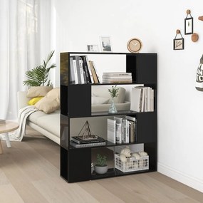 809195 vidaXL Estante/divisória 100x24x124 cm preto brilhante