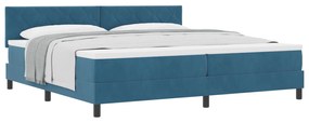 Cama Box Spring com Colchão Azul Escuro 200x200 cm Veludo