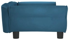 Cama para cães 95x55x30 cm veludo azul