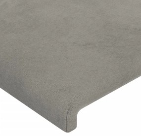 Estrutura de cama sem colchão 90x190 cm veludo cinzento-claro