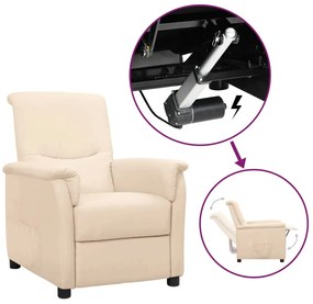 vidaXL Poltrona elevatória tecido cor creme