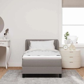 Cama Box Spring vidaXL com Colchão em Taupe, 90x190 cm, Tecido