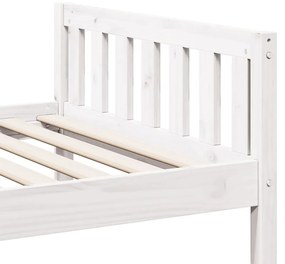 Cama de criança sem colchão 75x190 cm pinho maciço branco