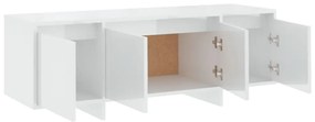 Móvel p/ TV 120x30x40,5 cm derivados madeira branco brilhante