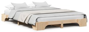 Estrutura de Cama Natural Madeira de Pinho Sólido 140 x 200 cm