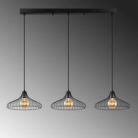 Chandelier Depay – Preto Antigo – 148 x 36 x 30-120 cm
