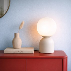 Candeeiro de mesa Hotel Chic bege com vidro opalino - Pallon Trend