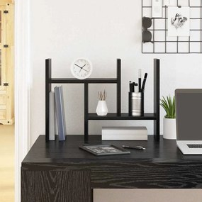 vidaXL Organizador de Mesa Carvalho Preto 50x15.5x35.5 cm Madeira de Engenharia