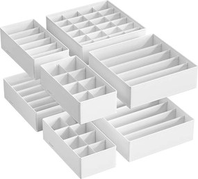 Conjunto de 8 organizadores guarda roupa, gavetas de roupa interior, branco