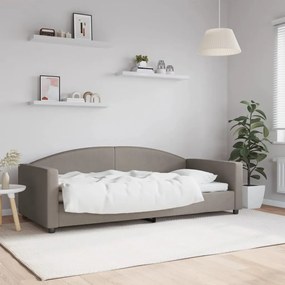 vidaXL Sofá-cama 90x200 cm tecido cinzento-acastanhado