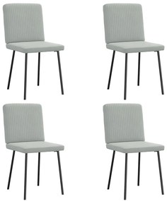 Cadeiras de jantar 4 pcs veludo cinzento-claro