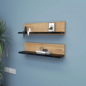 Prateleira de Parede Shelf – Pinho Atlântico e Preto – 60x15x13 cm (2