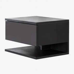 Pack De 2 Mesas De Cabeceira Flutuantes 40x30 Cm Com Gaveta Griviza Preto - Sklum