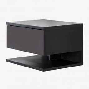 Pack De 2 Mesas De Cabeceira Flutuantes Retangulares 40x30 Cm Com Gaveta Griviza Preto - Sklum