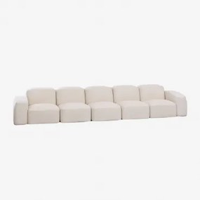 Sofá Modular Bastian De 5 Peças Chenille Grossa Branca - Sklum
