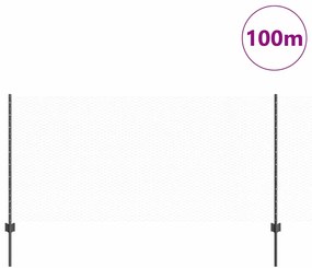 Postes de Cerca vidaXL 22 pcs U-Channel Cinza 100 cm Aço