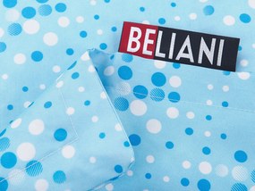 Pufe almofada com padrão bolas azul e branco 140 x 180 cm FUZZY Beliani
