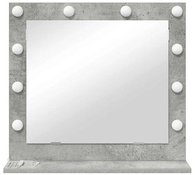 Espelho de Vanidade com Luzes LED Cinza Betão 60x55x18 cm