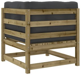 9 pcs conjunto sofás de jardim c/ almofadões pinho impregnado